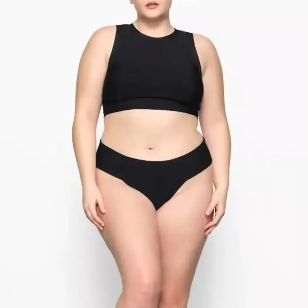 Skims Knit Swim High Neck Top Onyx Size 4X